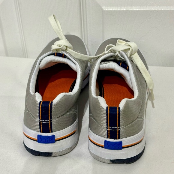 Keds Sport Gray Canvas Sneakers with White and Orange Accents - Picture 6 of 8